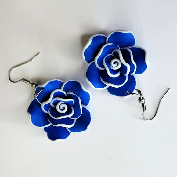 Blue Flower Earrings - Picture 1 of 4